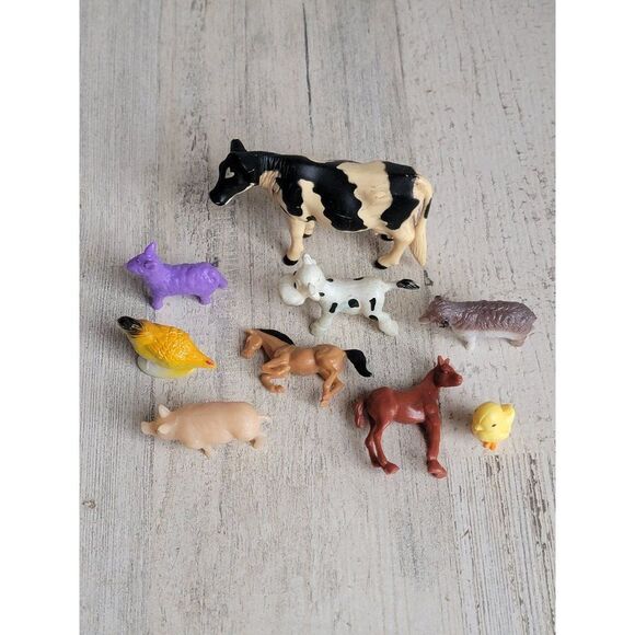 Farm animals variety toy cow chicken pig llama set figure - Picture 6 of 8